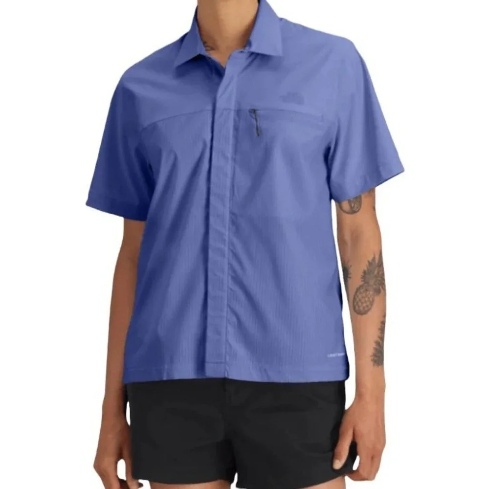 The North Face Lightrange Shirt Womens Large Indigo Plum Hiking UPF Top NEW - Picture 2 of 16